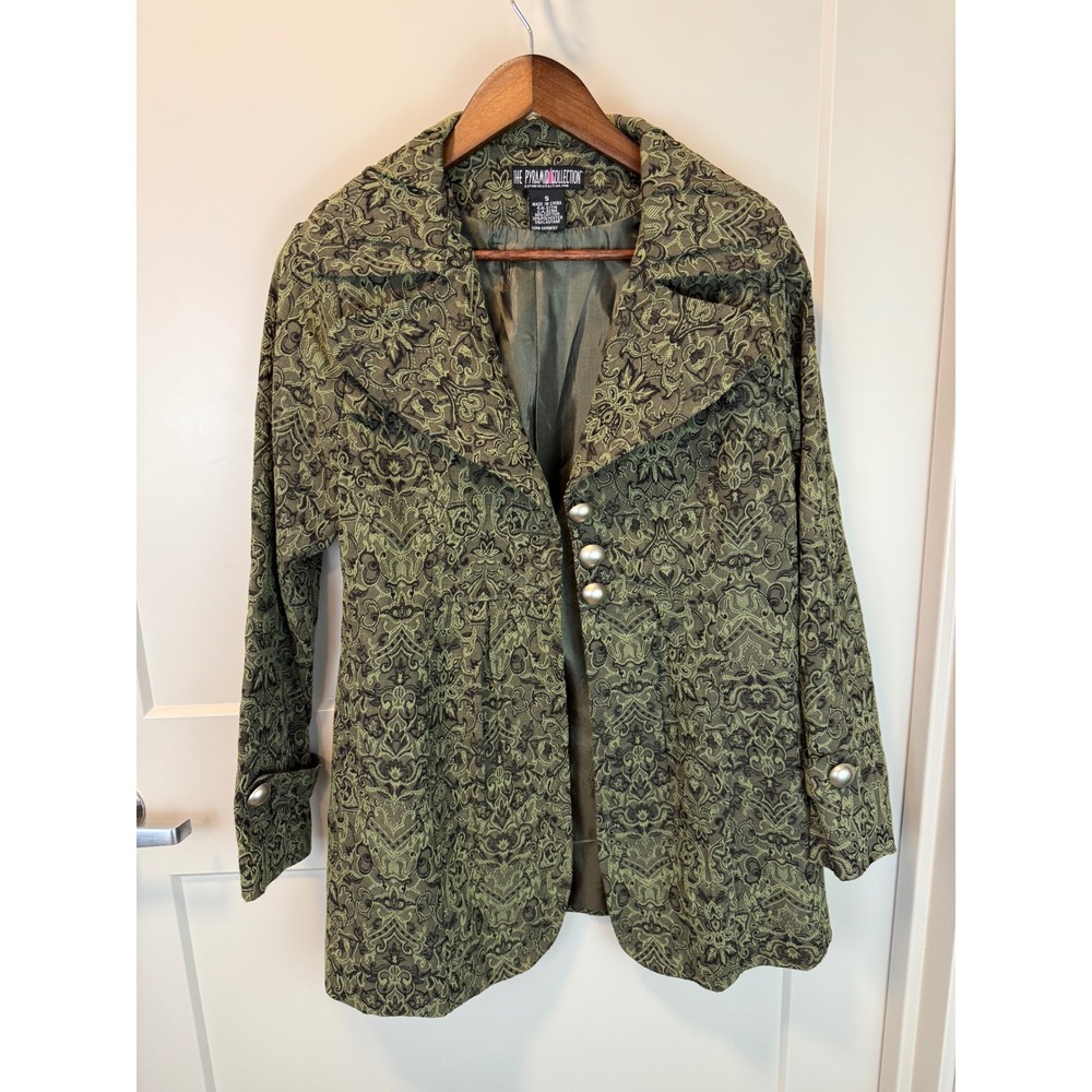 The Pyramid Collection Embroidered Paisley Goth Steampunk Tapestry Jacket Size S